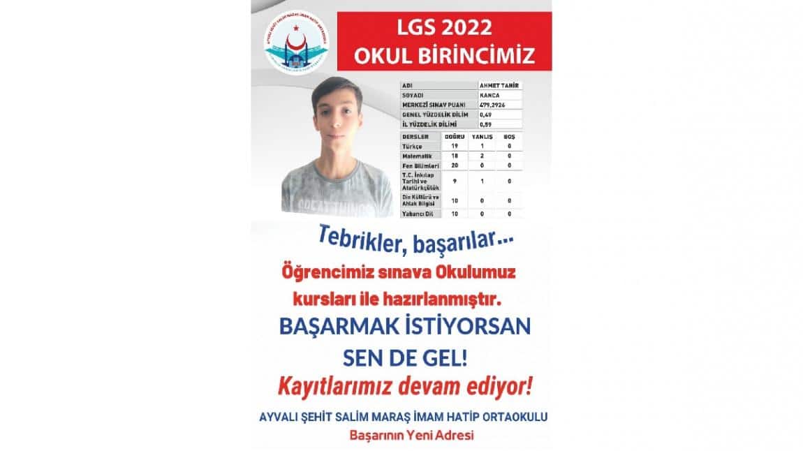 LGS 2022 OKUL BİRİNCİMİZ